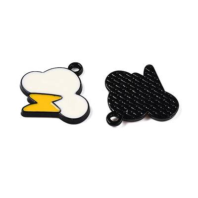 Spray Painted Alloy Enamel Pendants