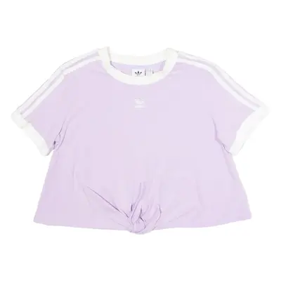 ADIDAS ORIGINALS Cropped Womens T-Shirt Purple Crew Neck UK 14