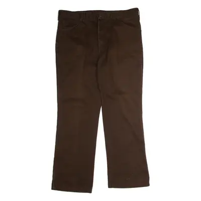 DICKIES Workwear Mens Twill Trousers Brown Regular Straight W36 L29