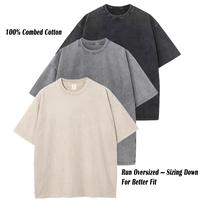 ARSSM 3 Pack Acid Wash Unisex Oversized Cotton T-Shirt Crew Neck Half Short Sleeve Summer Top Casual Loose Fit Solid Streetwe...