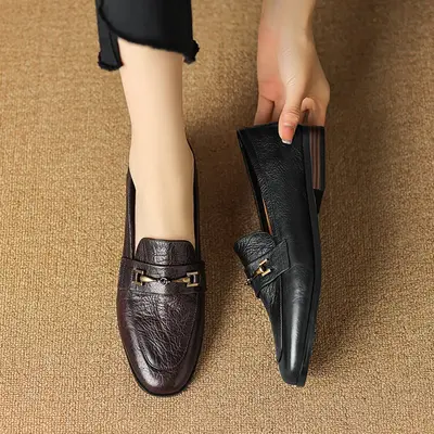 CHIKO Kennedy Round Toe Block Heels Loafers Shoes