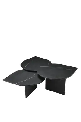 Black Marble Coffee Table (set of 3) | Eichholtz Naples