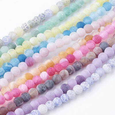 Natural Crackle Agate Beads Strands