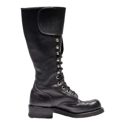 HARLEY DAVIDSON Lace-Up Boots Black Leather Womens UK 5