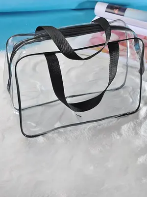Clear Makeup Bag, Transparent Cosmetic Storage Bag, Zipper Makeup Organizer Pouch, Travel Cosmetic Bags, Travel Essentials Ba...