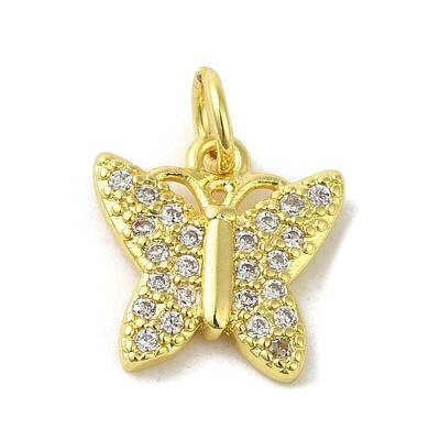 Real 18K Gold Plated Brass Pave Cubic Zirconia Pendants