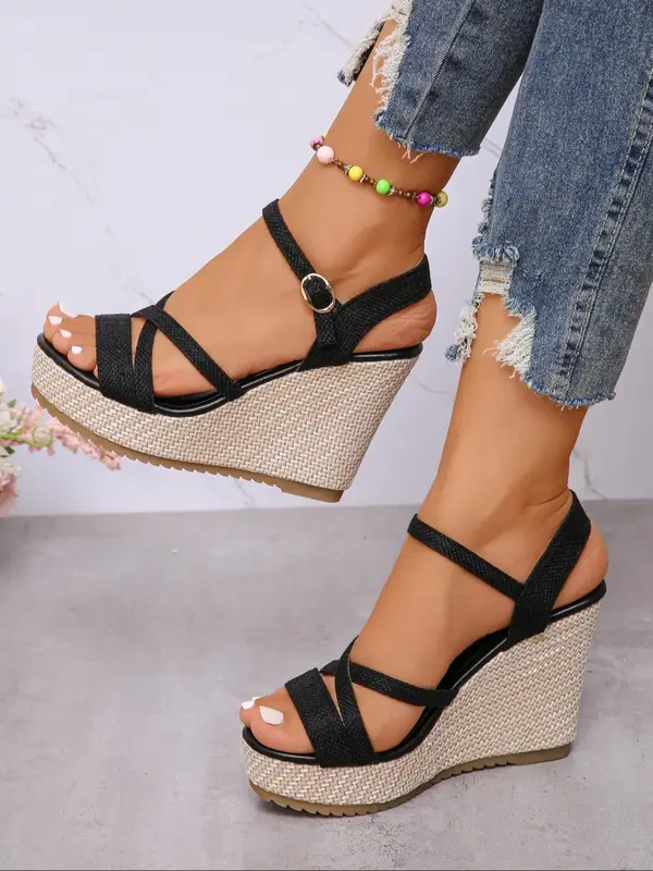 Women's Fashionable Sandals, Casual Wedge Sandals for Daily Wear, Lightweight Breathable Comfortable Shoes for Daily Wear