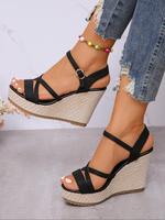 Women's Fashionable Sandals, Woman Sandals, Casual High Heels Wedge Sandals for Daily Wear, Lightweight Breathable Comfortabl...