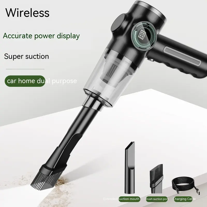 Mini Home Car Wireless Handheld Vacuum Cleaner | Color: Black Single Filter Element