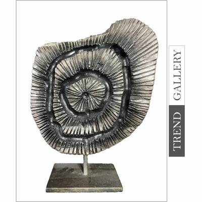 Abstract Round Wood Sculpture Hand Carved Creative Modern Sculpture Desktop Art Original Table Figurine | WHIRLWIND 14.5"...
