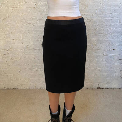 Marella Midi Skirt - 30W UK 10 Black Polyester Blend
