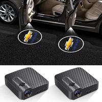 2Pcs Wireless Car Welcome Light Led Door Light Projector Logo For Chevrolet Captiva Colorado Cruze Spark Malibu Car Styling