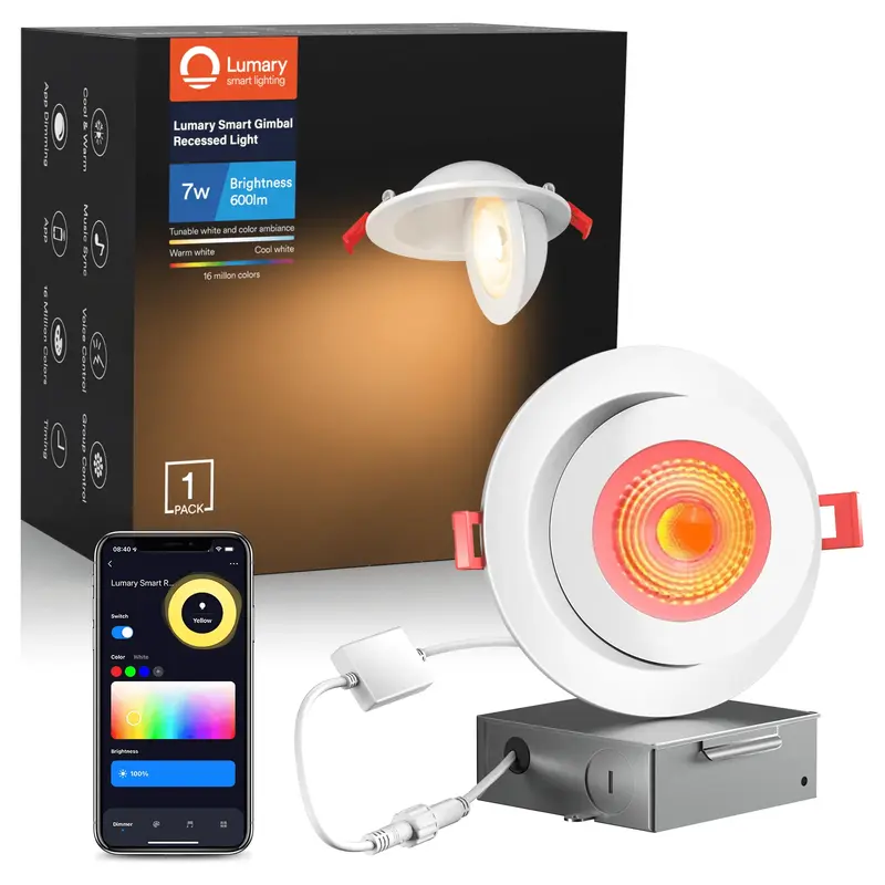 Lumary Wi-Fi Smart Gimbal Recessed Light 4 inch 7W