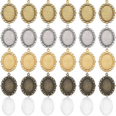 DIY Blank Oval Dome Pendant Making Kit