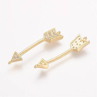 Brass Micro Pave Cubic Zirconia Links