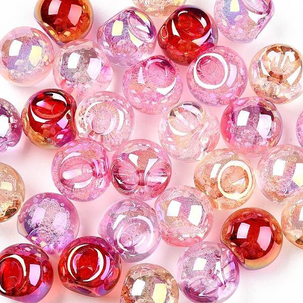 UV Plating Rainbow Iridescent Acrylic Beads