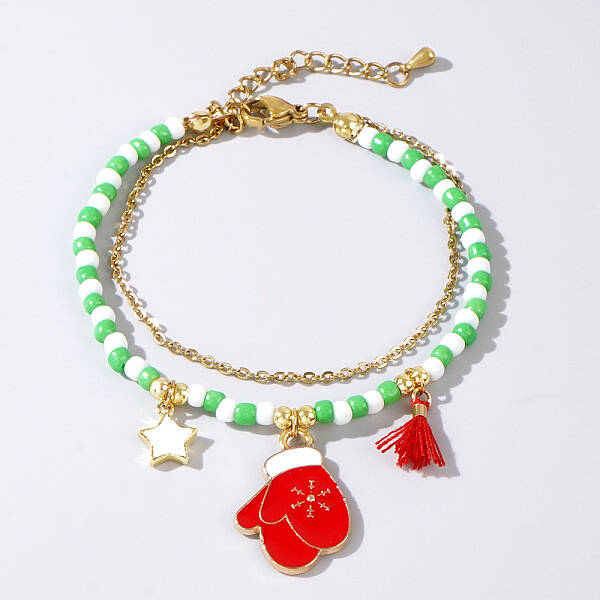 Christmas Glass Multi-Strand Bracelets