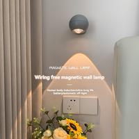 LED Magnetic Wall Lamp, Wall Lamp with Rechargeable Battery Powered by Spotlight, Spotlight Source 3 Brightness Levels 360° ...