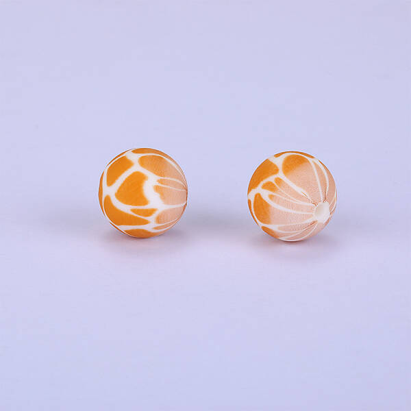 Printed Round Silicone Focal Beads