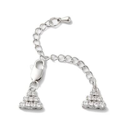 Brass Micro Pave Cubic Zirconia Chain Extender