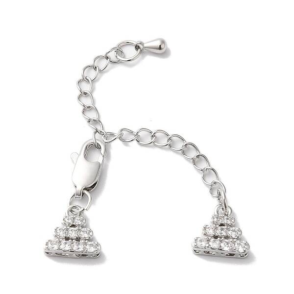 Brass Micro Pave Cubic Zirconia Chain Extender