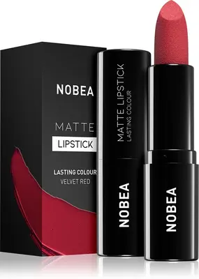 NOBEA Day-to-Day Matte Mattifying Lipstick Color Velvet red #M16 3g