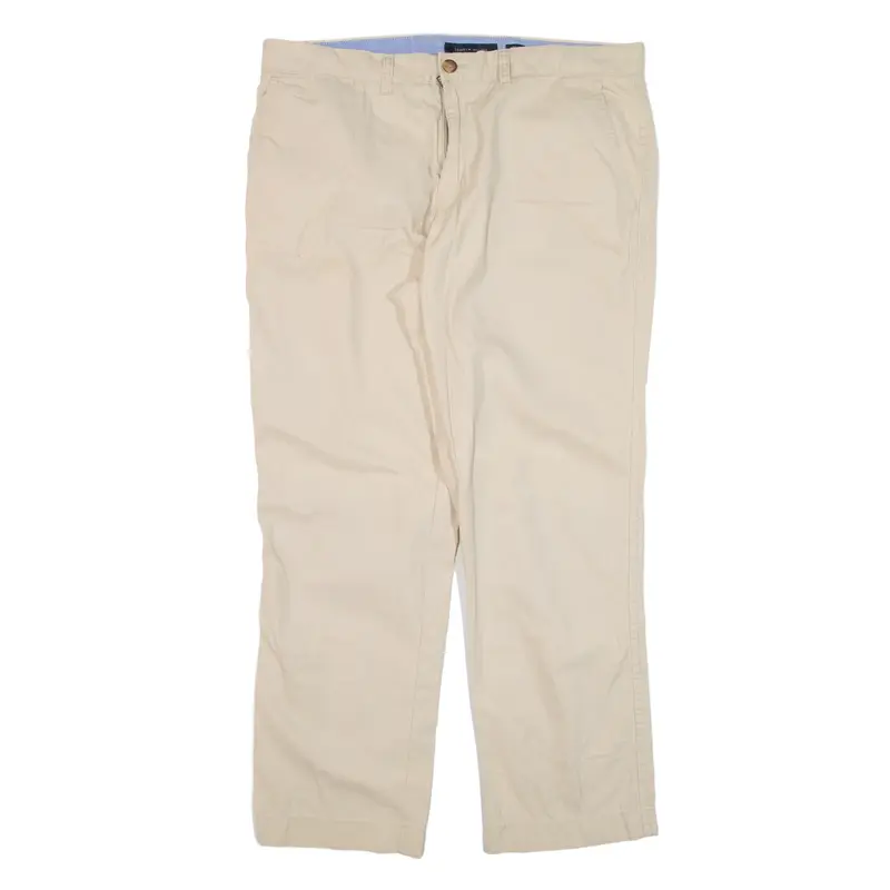 TOMMY HILFIGER Chino Trousers Beige Slim Straight Mens W36 L30
