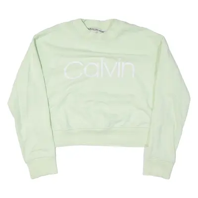 CALVIN KLEIN Performance Cropped Sweatshirt Green Womens L