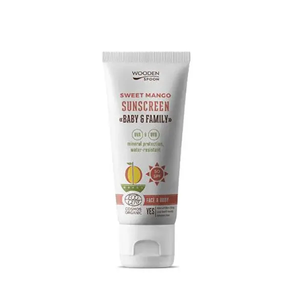 Woodenspoon Lozione Abbronzante Per Il Corpo Mango Baby & Family Spf 50 (Lozione Abbronzante Per Il Corpo) 100 Ml