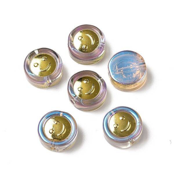 Transparent Spray Painted Glass Beads