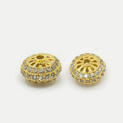 Brass Cubic Zirconia Beads