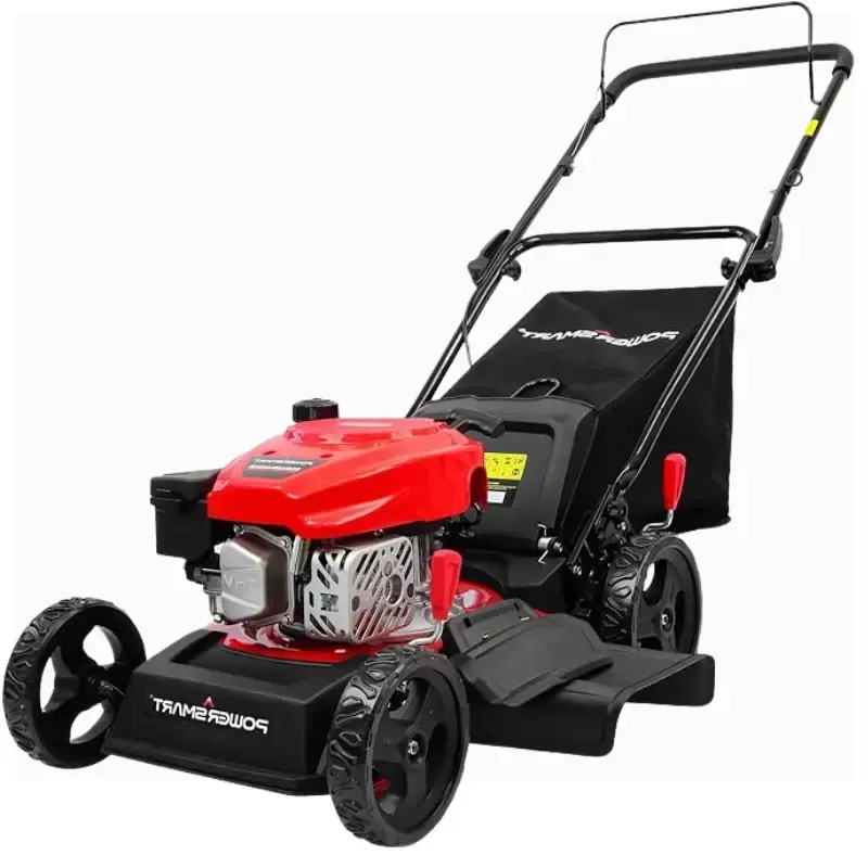 PowerSmart Lawn Mower Gas Powered, 18-Inch 144cc Engine 3-in-1 Walk-Behind Push Lawn Mower, Oil Included,SpringTok (DV8618P)