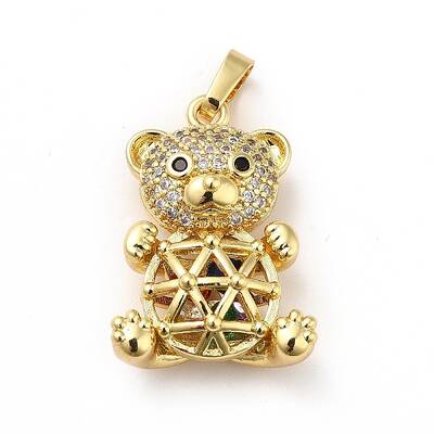 Brass Micro Pave Cubic Zirconia Pendants