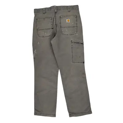 Heavily Worn Carhartt Trousers - 29W 29L Grey Cotton Blend