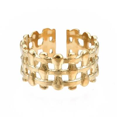 304 Stainless Steel Bar Wrap Open Cuff Ring