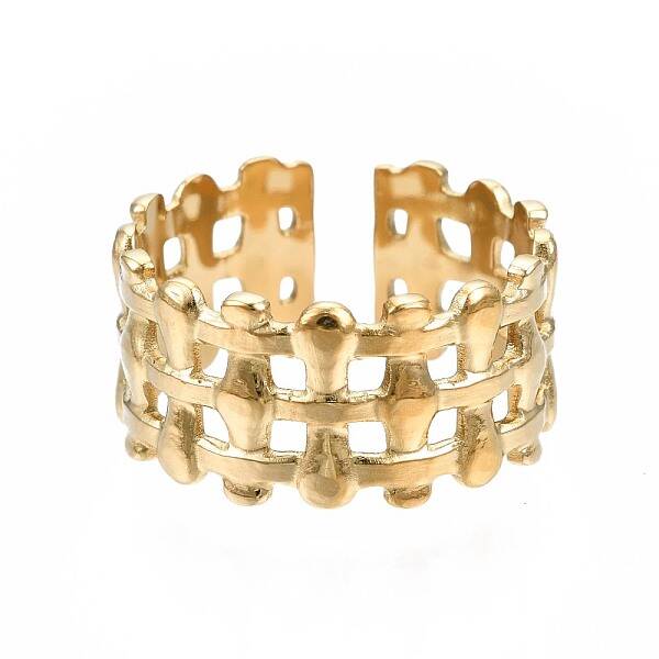 304 Stainless Steel Bar Wrap Open Cuff Ring