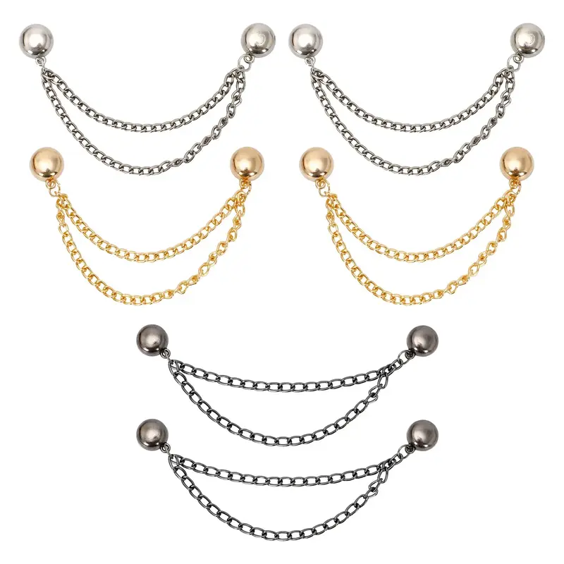 6 Pcs Multi-Function Magnetic Clothing Clips, Magnetic Strength Buttons Powerful Hijab Magnets Chain Multi-Purpose Pinless Br...