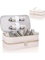 Portable Travel Case for Hair Dryer & Styling Tools, Makeup Bag, Double Layer Storage Space for Hair Accessories, Makeup Box ...