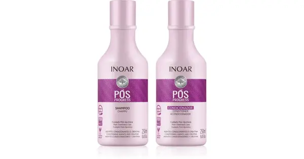 INOAR Pos Progress set for hair po keratinovém narovnání a nanoplastice 2× 250 ml