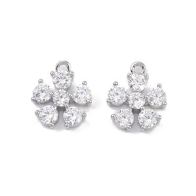 Brass Micro Pave Clear Cubic Zirconia Pendants