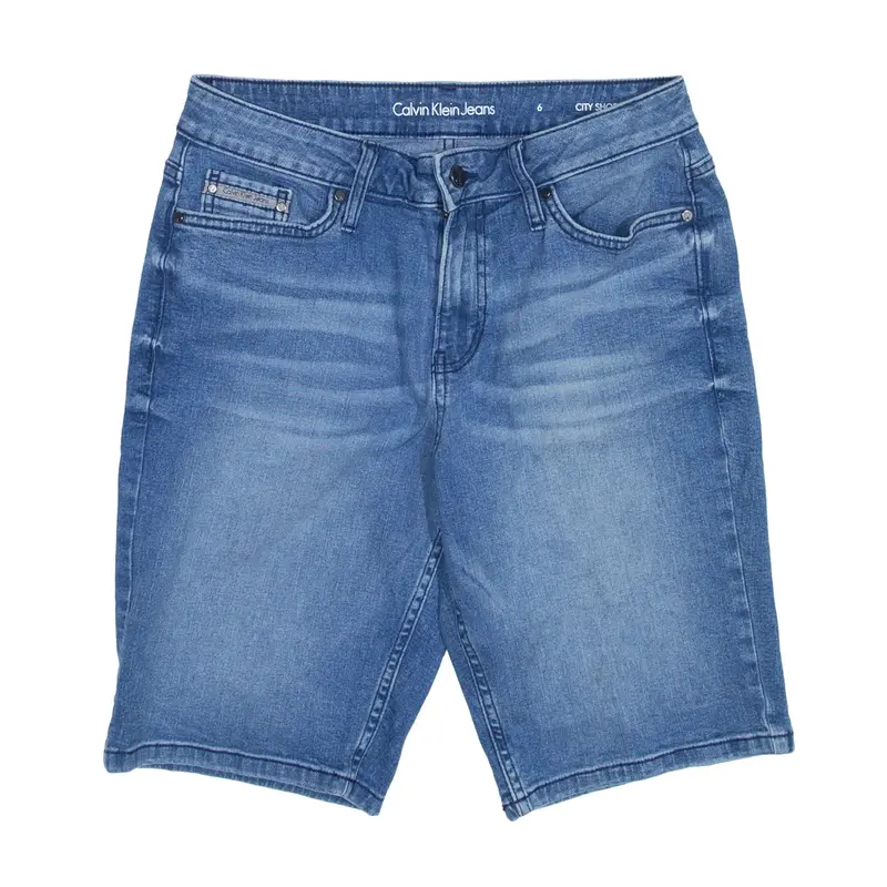 CALVIN KLEIN Denim Shorts Blue Regular Womens XXS W26