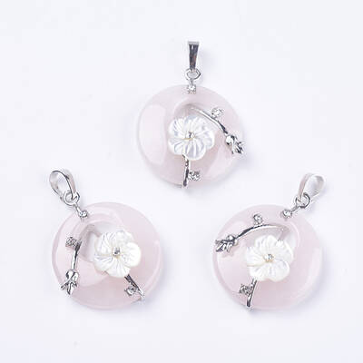 Natural Rose Quartz Pendants