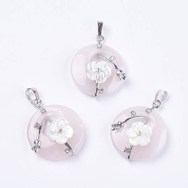 Natural Rose Quartz Pendants