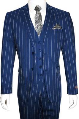 1920 - NAVY/WHT - Mens Modern Fit Suit