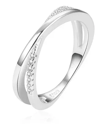 Beneto Fascinating double ring made of silver AGG225 - Circuit: 58 mm