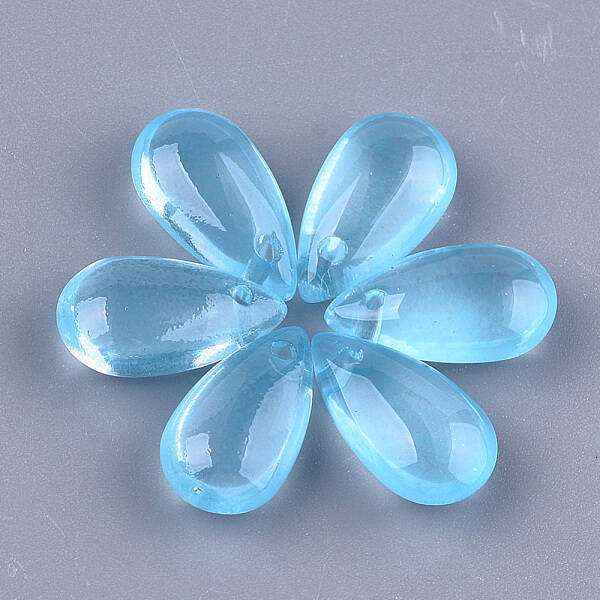 Transparent Spray Painted Glass Charms