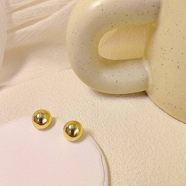 Half Round Alloy Stud Earrings