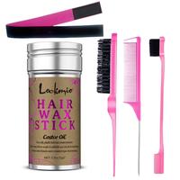 Hair Wax Stick with Comb Set, 1 Count Hair Styling Wax Stick & 3 Counts Comb & Hairband, Styling Hair Gel, Hair Care & Stylin...