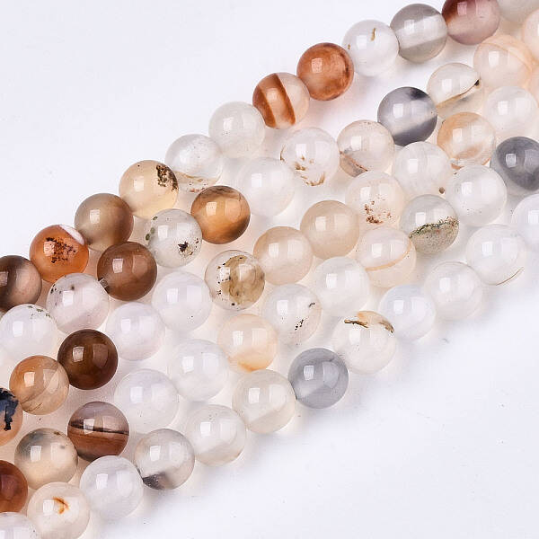 Natural Flower Agate Beads Strands