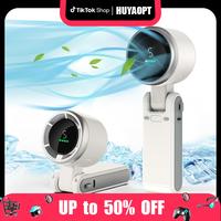 HUYAOPT Portable Handheld Turbo Fan, 5 Gear Wind,2000mAh Battery Operated, Up to 10 Working Hours, 3 IN 1 Hand Fan Rechargeab...